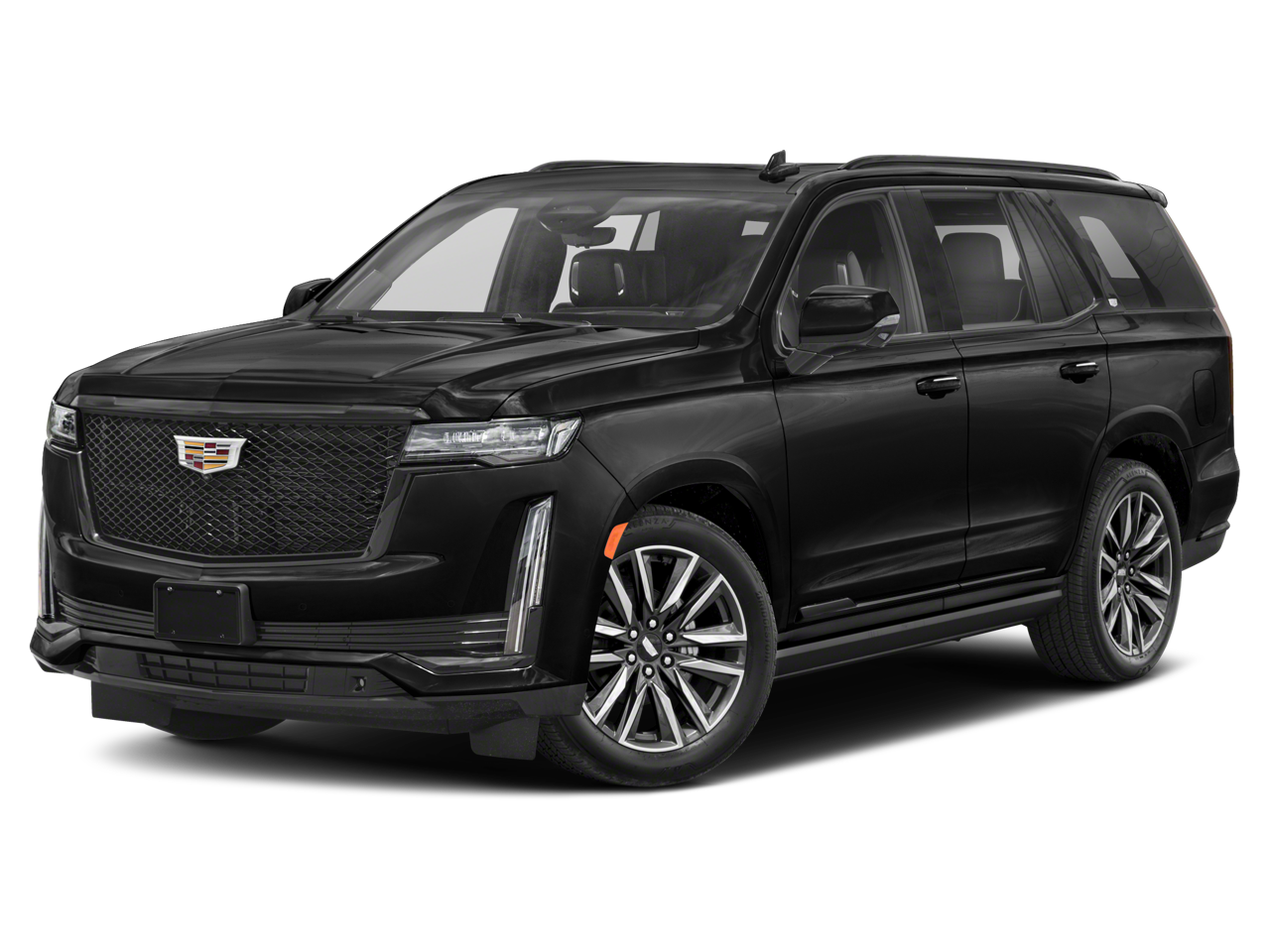 2021 Cadillac Escalade Sport in Crystal White Tricoat — front three-quarter view